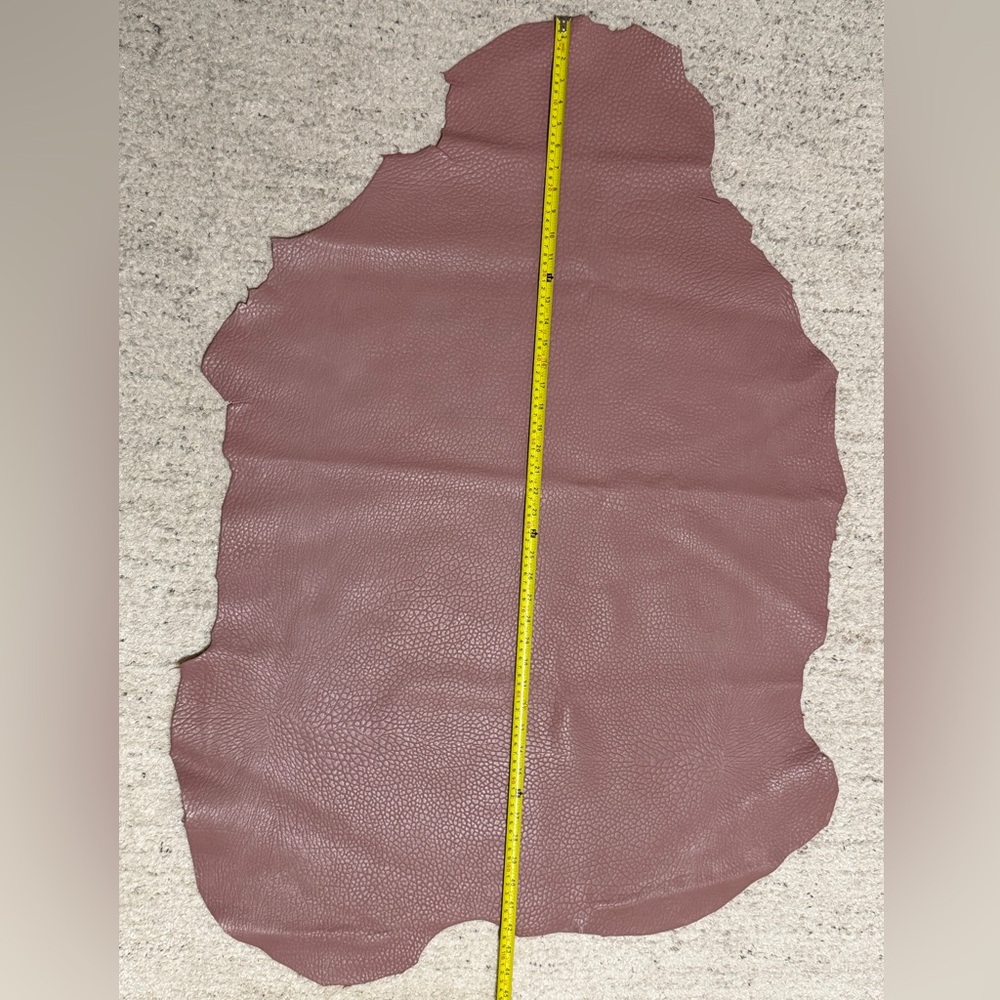 Tan Firm Embossed Leather Hide Dusty Rose color